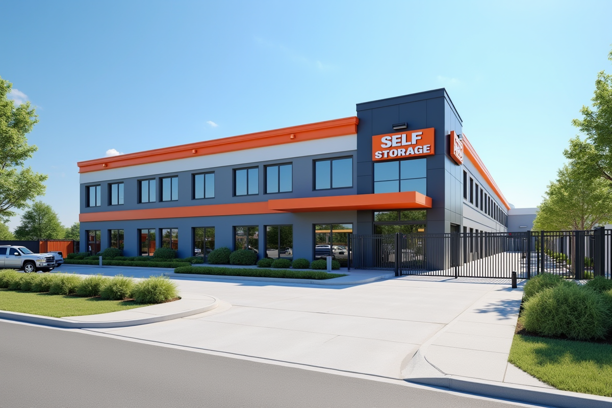 Facilite de stockage extérieur moderne ensoleillé