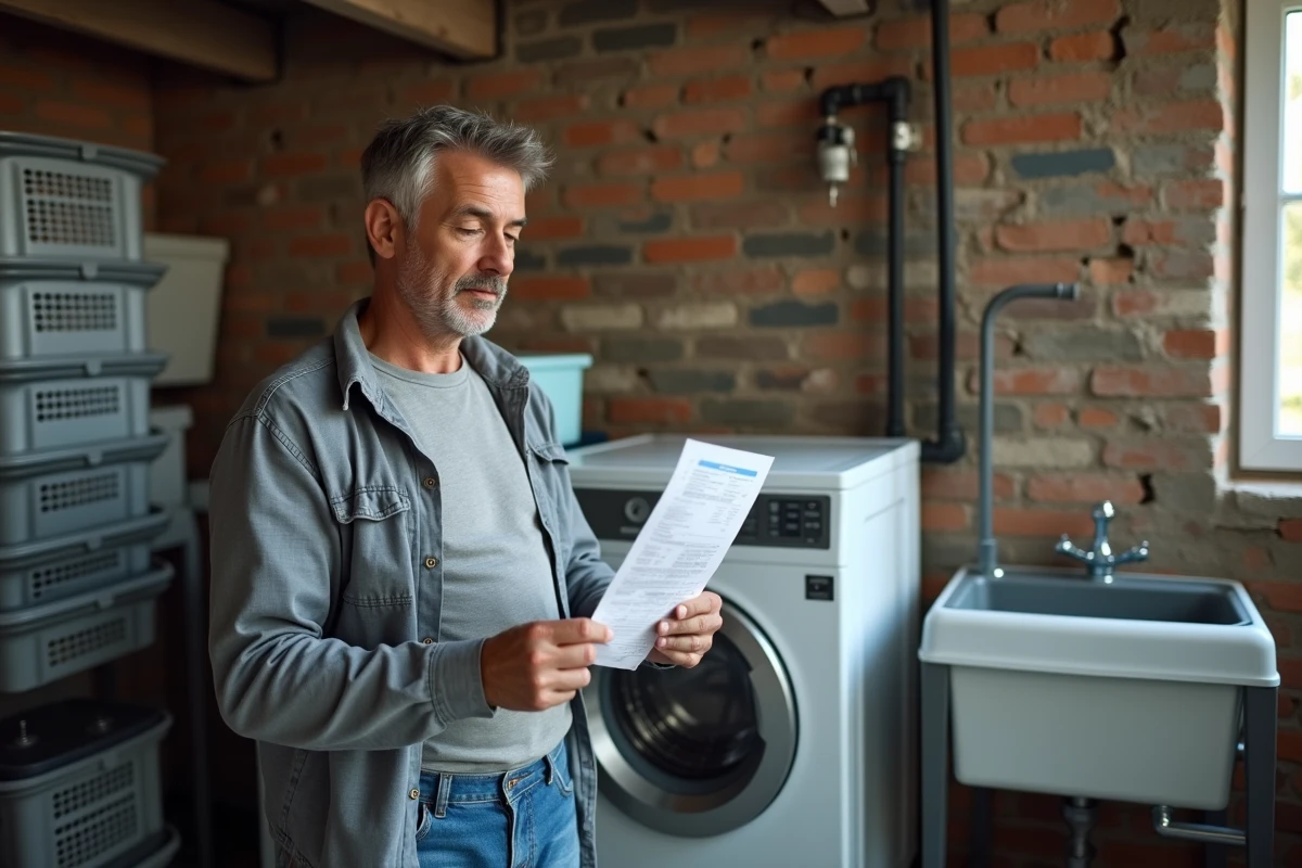 Homme vérifiant sa facture d